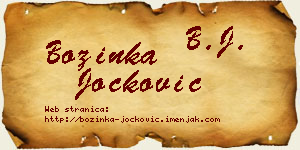 Božinka Jocković vizit kartica